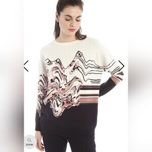 NWT Max &Co Taglia Diaresi Fantacia cream striped blue cream sweater pullover S.